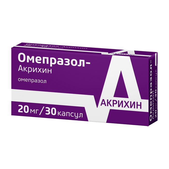 Омепразол-Акрихин, 20 мг, капсулы, 30 шт.