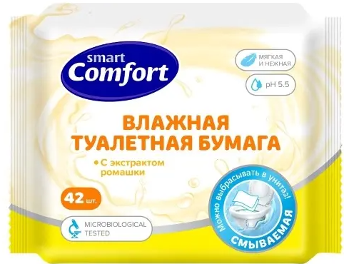 фото упаковки Smart comfort туалетная бумага влажная