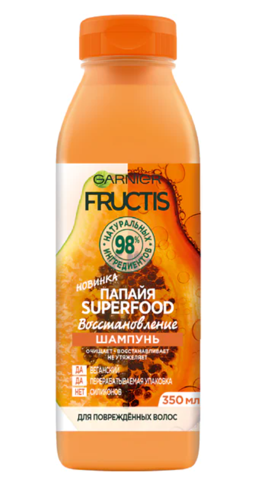 фото упаковки Garnier Fructis Шампунь Superfood Восстановление Папайя