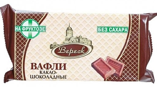 фото упаковки Невские вафли Какао-Шоколадные на фруктозе