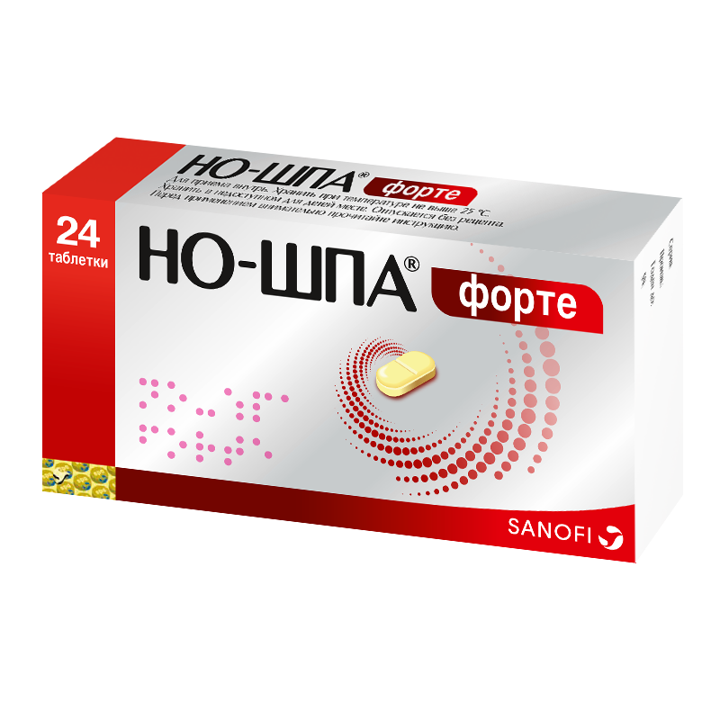 Но-шпа форте, 80 мг, таблетки, 24 шт.