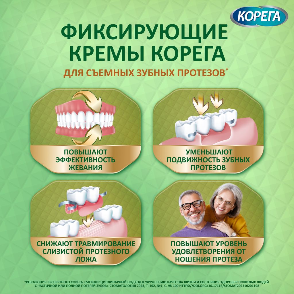 Корега Максимальная фиксация + свежесть, крем для фиксации зубных протезов, 40 г, 1 шт.