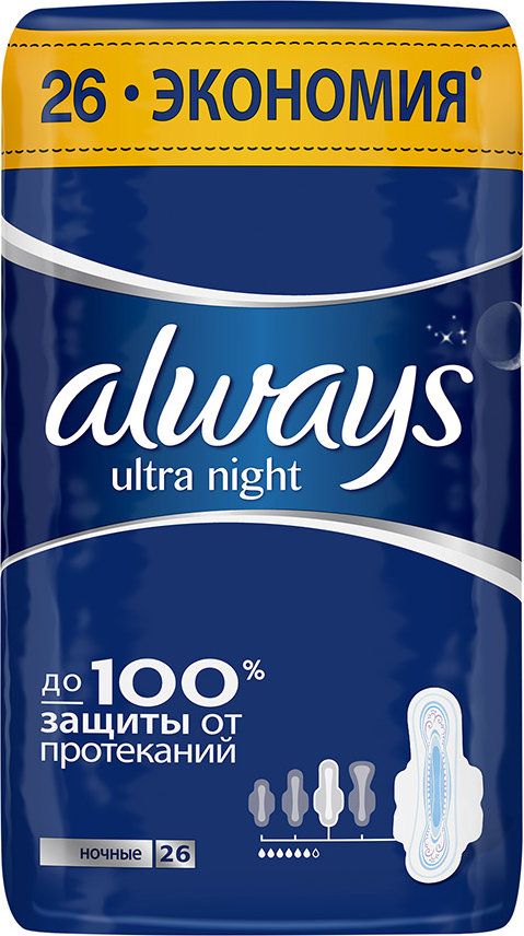 фото упаковки Always ultra night прокладки женские гигиенические