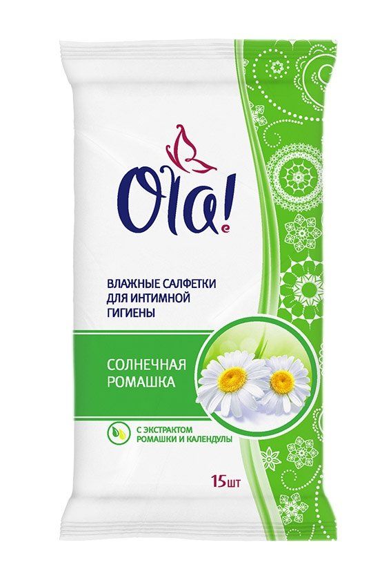 фото упаковки Ola! салфетки влажные для интимной гигиены Солнечная ромашка