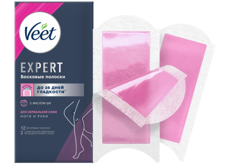 фото упаковки Veet Expert Восковые полоски для депиляции