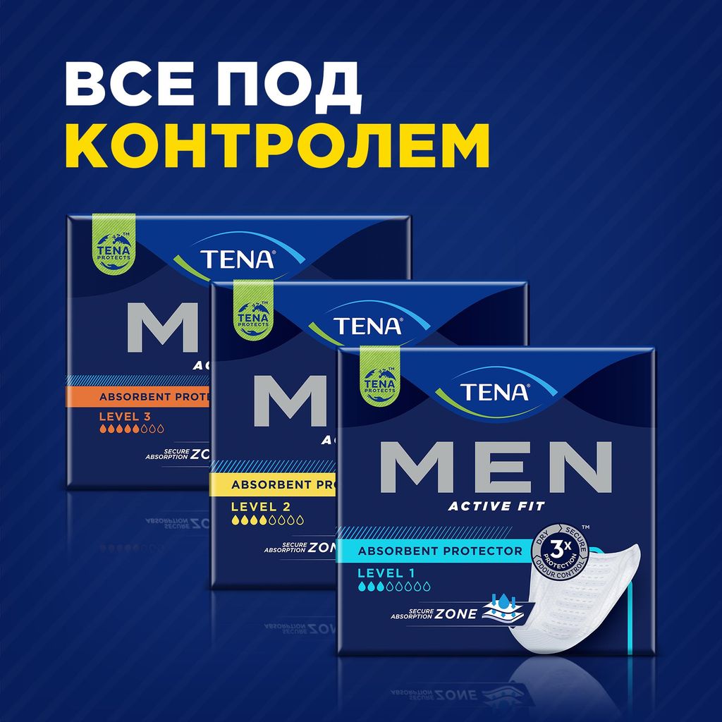 Tena Men вкладыши урологические уровень 1, прокладки урологические, light, 12 шт.