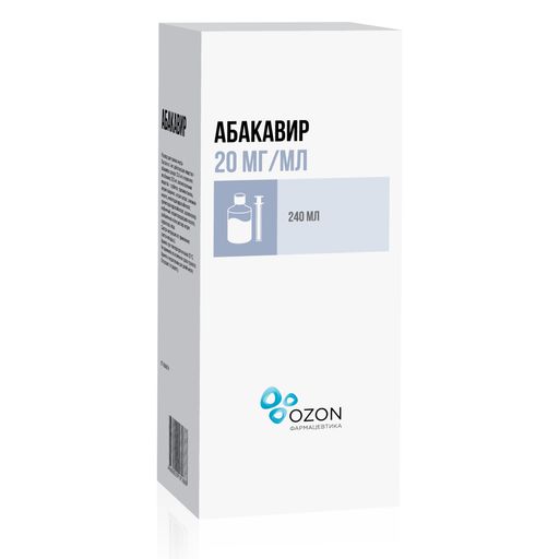 Абакавир, 20 мг/мл, раствор для приема внутрь, + шприц-дозатор, 240 мл, 1 шт.