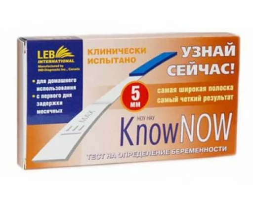Know now Тест на беременность, 5 мм, тест-полоска, 2 шт.