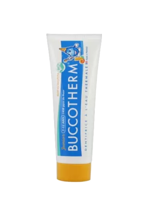 Buccotherm Зубная паста-гель для детей 7-12 лет вкус персиковый чай, паста, с термальной водой, 50 мл, 1 шт.