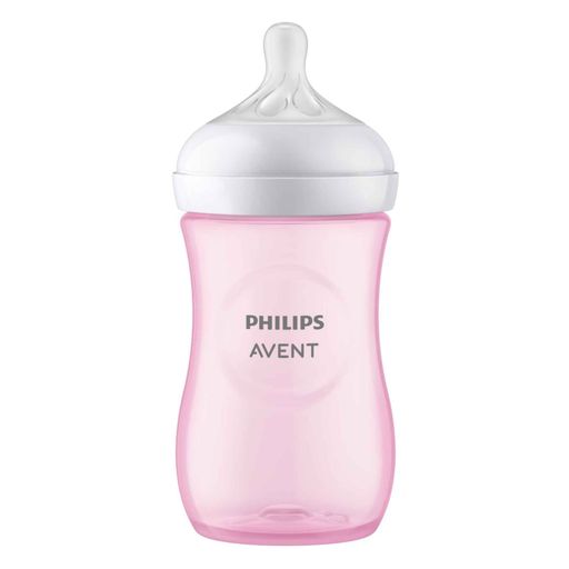 Philips Avent Бутылочка с силиконовой соской Natural Response 1m+ розовая, арт. SCY903/11, бутылочка для кормления, средний поток, 260 мл, 1 шт.