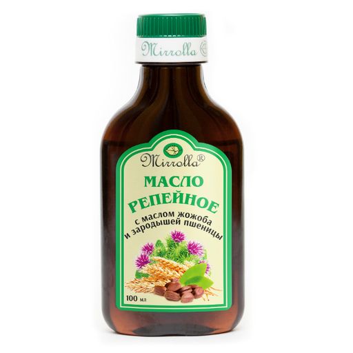 Mirrolla Репейное масло с маслом жожоба и зародышей пшеницы, масло косметическое, 100 мл, 1 шт.