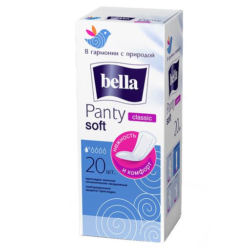 Bella panty soft classic прокладки ежедневные, прокладки гигиенические, 20 шт.
