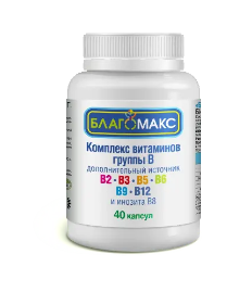 Благомакс Комплекс витаминов группы B, капсулы, 40 шт.