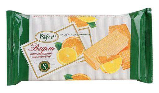 Bifrut Вафли апельсинно-лимонные, вафли, на сорбите, 100 г, 1 шт.
