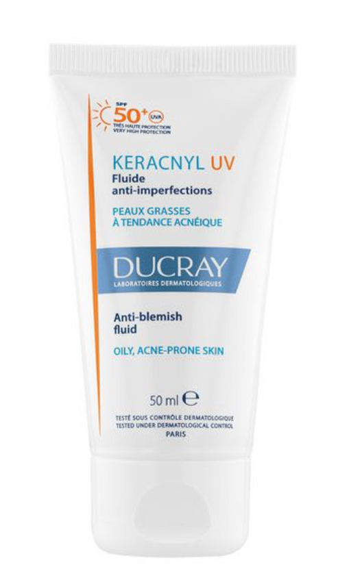 Ducray Keracnyl Флюид для жирной кожи склонной к акне, SPF50, флюид, против несовершенств кожи, 50 мл, 1 шт.