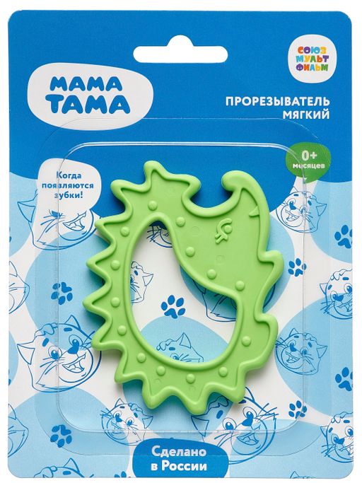 Мама Тама Прорезыватель мягкий Ёжик, для детей с рождения, зеленого цвета, 1 шт.