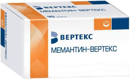 Мемантин-Вертекс, 20 мг, таблетки, покрытые пленочной оболочкой, 30 шт.