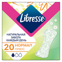 Libresse Натуральная Забота Каждый День прокладки, прокладки ежедневные, нормал плюс, 20 шт.