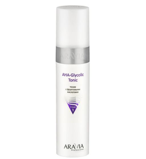 Aravia Professional AHA-Glycolic Tonic Тоник с фруктовыми кислотами, тоник для лица, 250 мл, 1 шт.