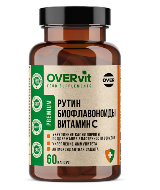 OVERvit Витамин С c биофлавоноидами и рутином, капсулы, 60 шт.