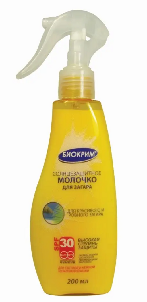 Биокрим Солнцезащитное молочко для загара, spf 30, 200 мл, 1 шт.