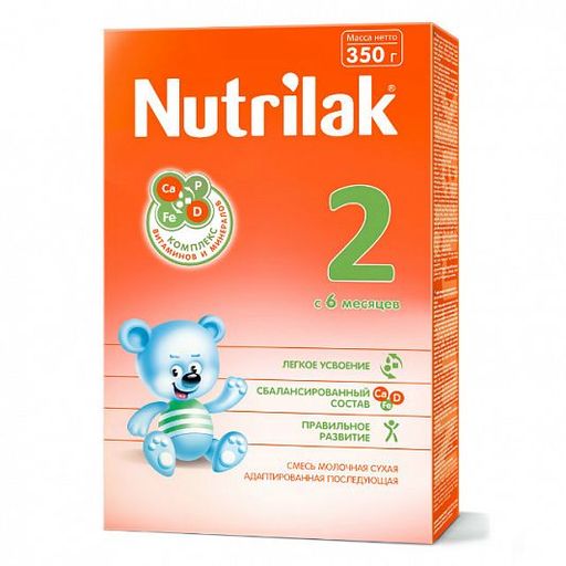 Nutrilak 2 Смесь сухая молочная адаптированная 6-12 мес, смесь молочная сухая, 350 г, 1 шт.