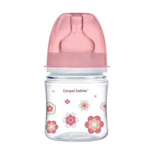 Canpol PP EasyStart бутылочка с широким горлышком антиколиковая, арт. 35/216, розового цвета, 120 мл, 1 шт.